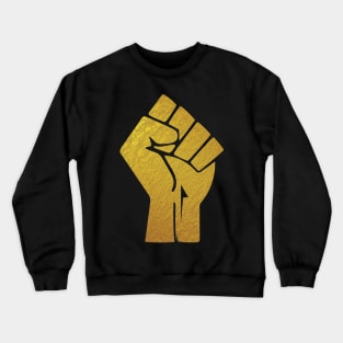 Black Lives Matter Fist Gold Crewneck Sweatshirt